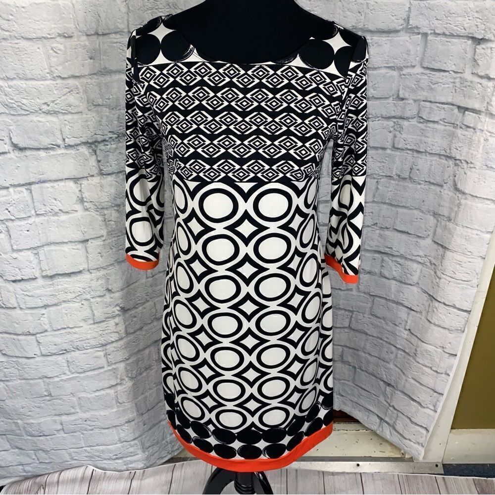 AB Studio pattern print midi dress women size Medium
